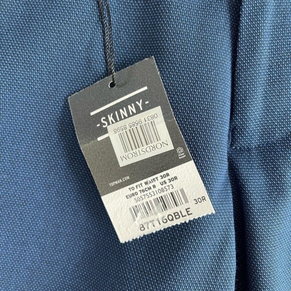 Topman Nordstrom Men's Dark Blue Skinny Fit Dress Pants 30R Stretch NWT - Picture 8 of 8